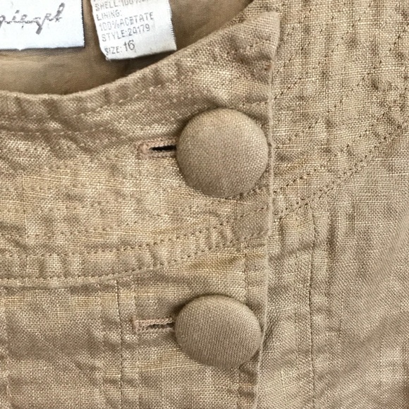 SPIEGEL Linen Jacket Cardigan Bolero Tan Gold Metallic Women’s Plus Size 16 1X - Picture 5 of 16